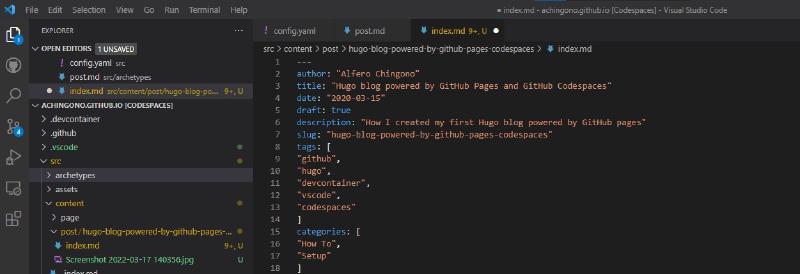 Featured image of post Hugo blog powered by GitHub Pages and GitHub Codespaces
