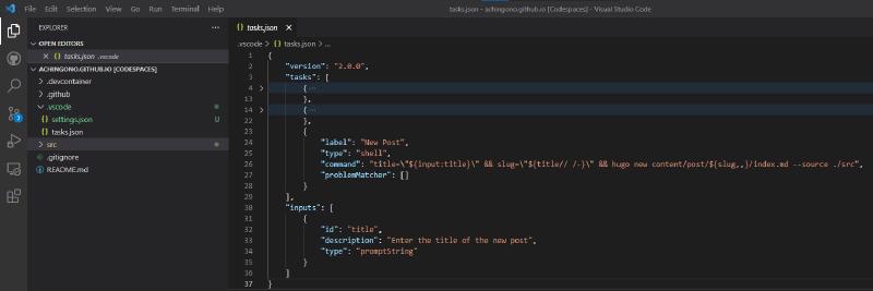 Featured image of post Defining A Task for Quickly Creating Hugo Posts In Visual Studio Code