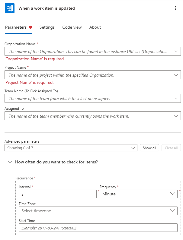 Trigger: When a work item is updated